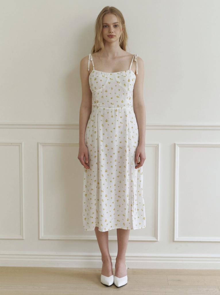 KINDABABY Bloom Flower Ribbon Dress - White