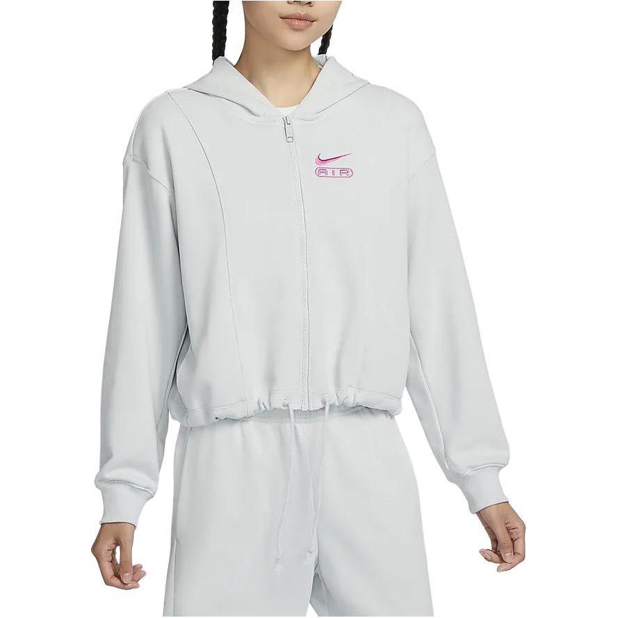 Nike Air Embroidered Logo Hoodie With Zip Women Hoodie Photon-Grey FN1895-025