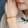 Natural Hetian Jasper Jade Ancient Gold Crafts Ruyi Bracelet For Women Chinese Style Classic Charm Bangles Banquet Jewelry
