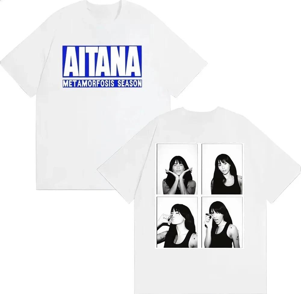 Singer Aitana Met Amorfosis Season Cover Print Unisex Fashion Aesthetic Loose Pure Cotton Women And Unisex Fashion TShirt