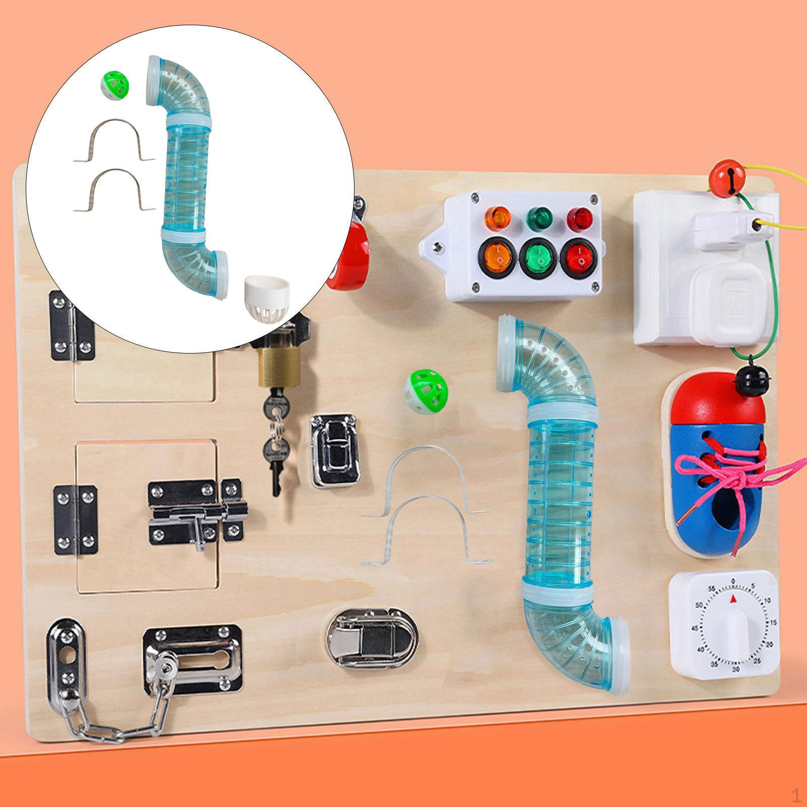 

Бизиборд DIY аксессуары Материал Труба Сенсорный для мальчиков девочек синий