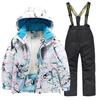 Children's Fashion Skiwear Set Boys' And Girls' Thickened Waterproof Warm Ski Suit Jacket And Trousers Outfit Set