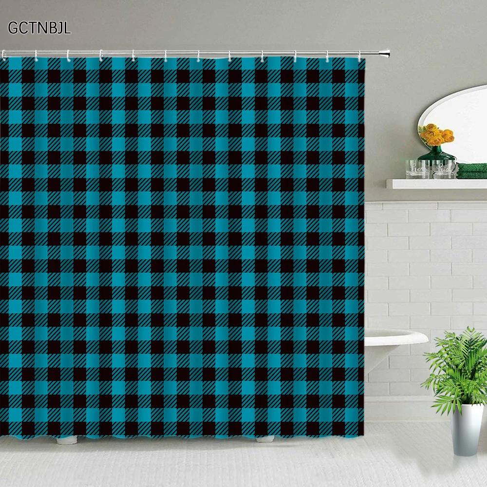 Black And White Stripes Shower Curtains Geometry For Bathroom Decor Screen Waterproof Fabric Bathtub Curtain With Hooks Washable