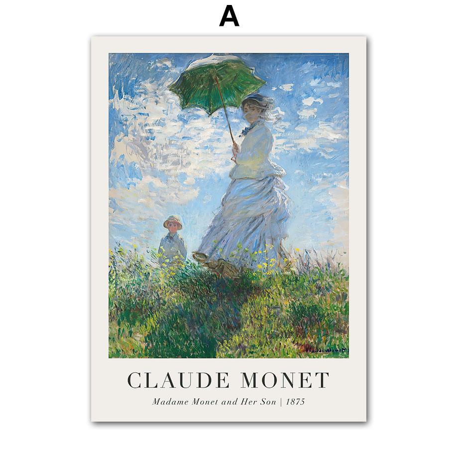 Classico Scandinavo Claude Monet Arte Astratta HD Poster Stampe Arte Murale Vintage Pittura su Tela Decorazione Casa Camera da Letto Soggiorno