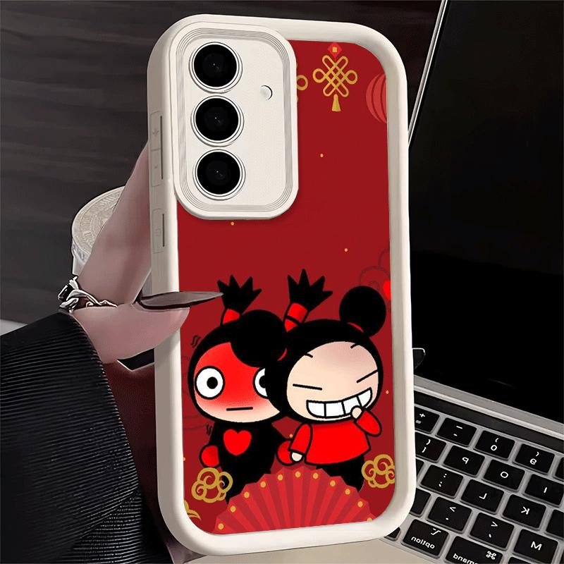 

Phone Case for Samsung Galaxy S26 S25 Ultra S24 FE Cartoon Cute Pucca Garu Shell S23 Plus S22 + S21 S20 5G Soft Silicone Funda Samsung S20 Ultra
