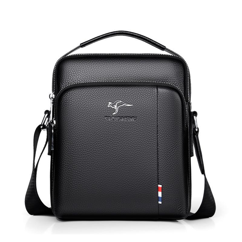 Die erste Schicht aus wasserdichtem und verschleißfestem Rindsleder mit großem Fassungsvermögen, koreanische Version der trendigen vertikalen Handtasche für Kunden