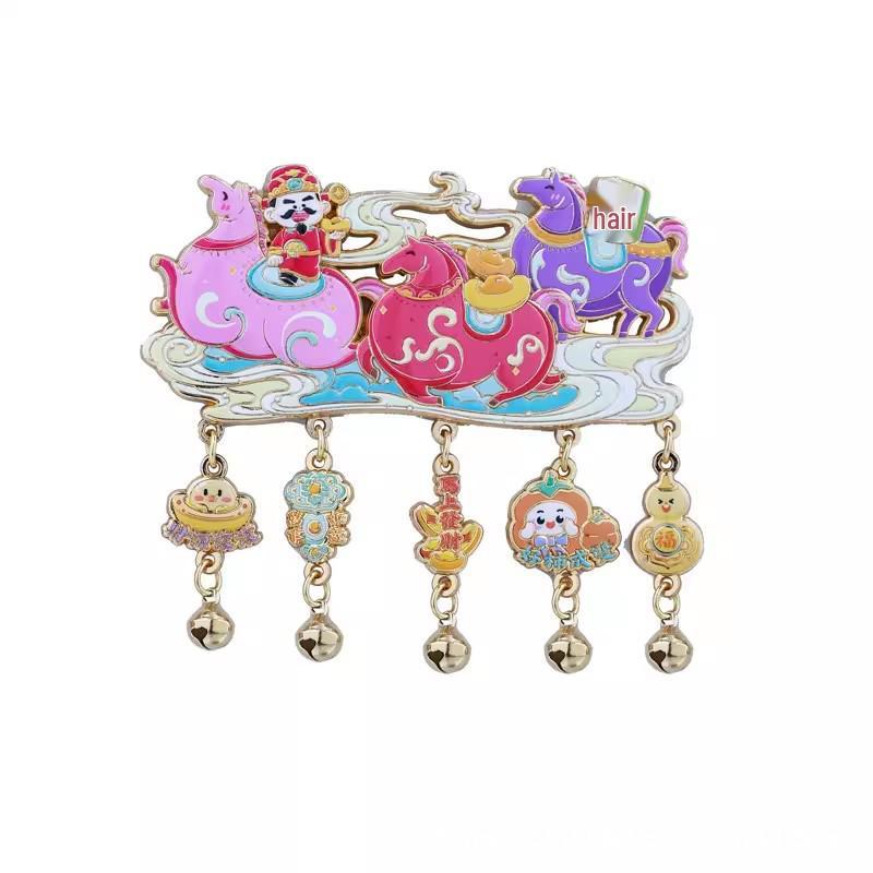 Instant Wealth Metal Embossed Magnet Bell - Festive Fridge Decor & New Year Gift