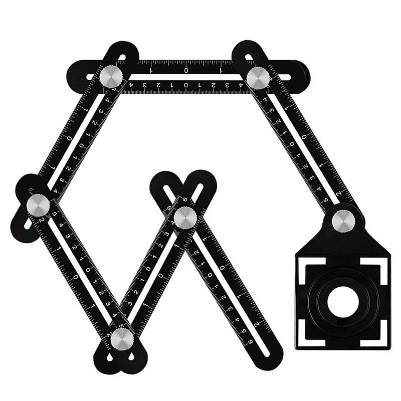 KDABJD Aluminum Alloy six-fold Ruler Multi-Function Perforated Ceramic Tile Opening Locator mud Shop Workshop Paste Floor Tile Positioning KDABJD Aluminum Alloy six-fold Ruler Multi-Function Perforated Ceramic Tile Opening Locator mud Shop Workshop Paste Floor Tile Positioning
