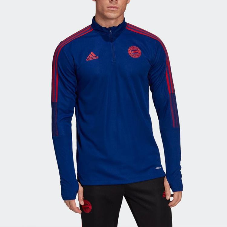 Adidas Striped Half-Zip Logo Jacket Men Outerwear Blue HA2541