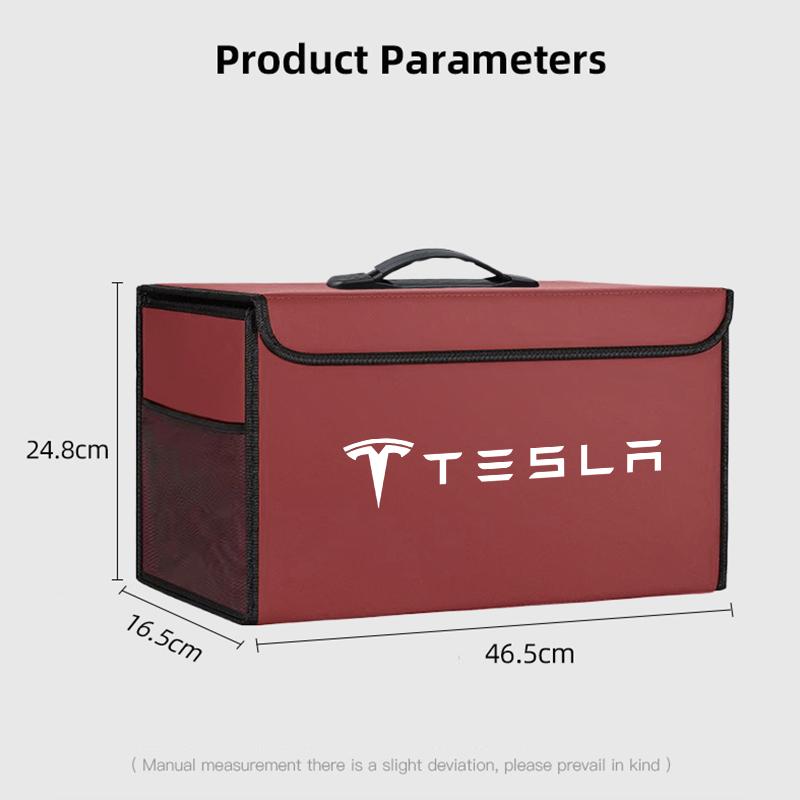 Car Trunk Leather Storage Box Auto Interior Organizer Accessories For Tesla Model 3 Model S Model X Model Y Cybertruck Roadster