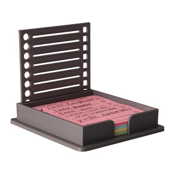 Sticky Note Holder with Stencil Post-it Note Dispenser Waterproof Portable Acrylic Self-Sticky Note Pad Storage Organizer