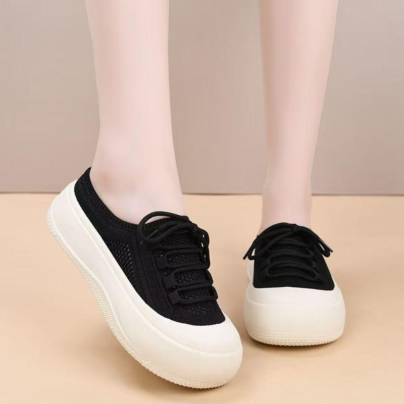 Women's Summer New Baotou Hollow Out Mesh Slippers Thick Sole Non Slip Lightweight Breathable Outdoor Half Slippers Sandals