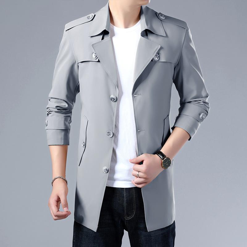 Spring Autumn Men Trench Coats Superior Quality Buttons Male Fashion Outerwear Jackets Windbreaker Plus Size 5XL
