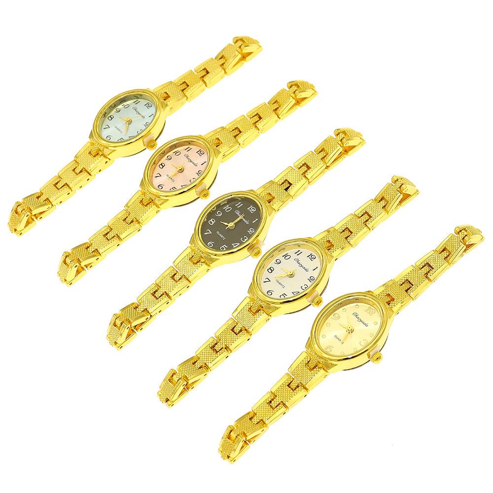 Top Brand Luxury Gold Bracelet Watch Women Fashion Oval Dial Analog Ladies Quartz Wristwatches Elegant Dress Female Clock Gift