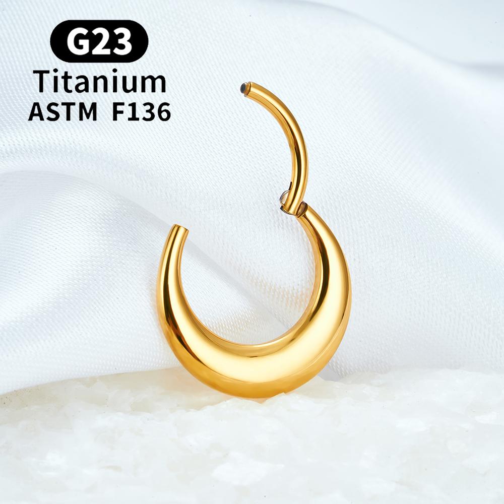 G23 Titan Spiegel Mond Wassertropfen Nasenring Septum Piercing Clicker 16G Segment Tragus Knorpel Daith Creolen Schmuck