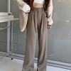 Casual Wide-leg Pants for Women In Summer New High-waisted Slim Loose and Slim Large Size Versatile Straight Suit Pants