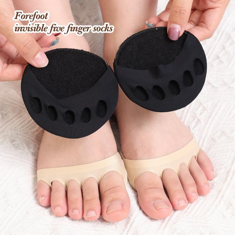 2/20pcs Five Toes Forefoot Pads for Women High Heels Half Insoles Invisible Foot Pain Care Absorbs Shock Socks Toe Pad Inserts