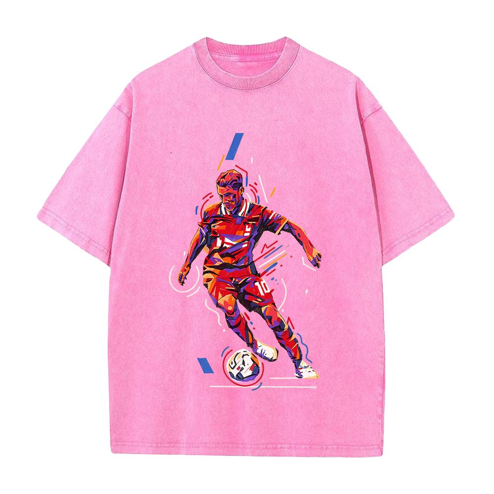 Trendiges Bedrucktes T-Shirt Herren Damen Kleidung Vintage Gewaschenes Oversize T-Shirt Sommer Kurzarm Baumwoll Tops