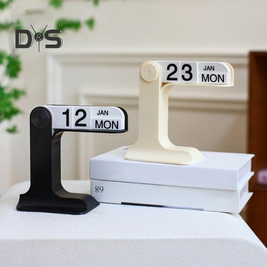 Calendário perpétuo flip 2024-2025 calendário de mesa de plástico organizador semanal mensal planejador de programação diária enfeite de mesa decoração de escritório em casa