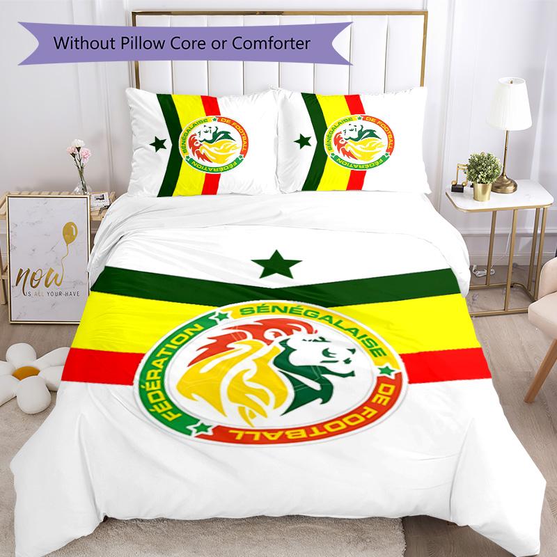 Senegal 3pcs Bedding Set Duvet Cover Closure Includes 1 Duvet Cover & 2 Pillowcases for All Seasons Bedroom Home Dorm Decor