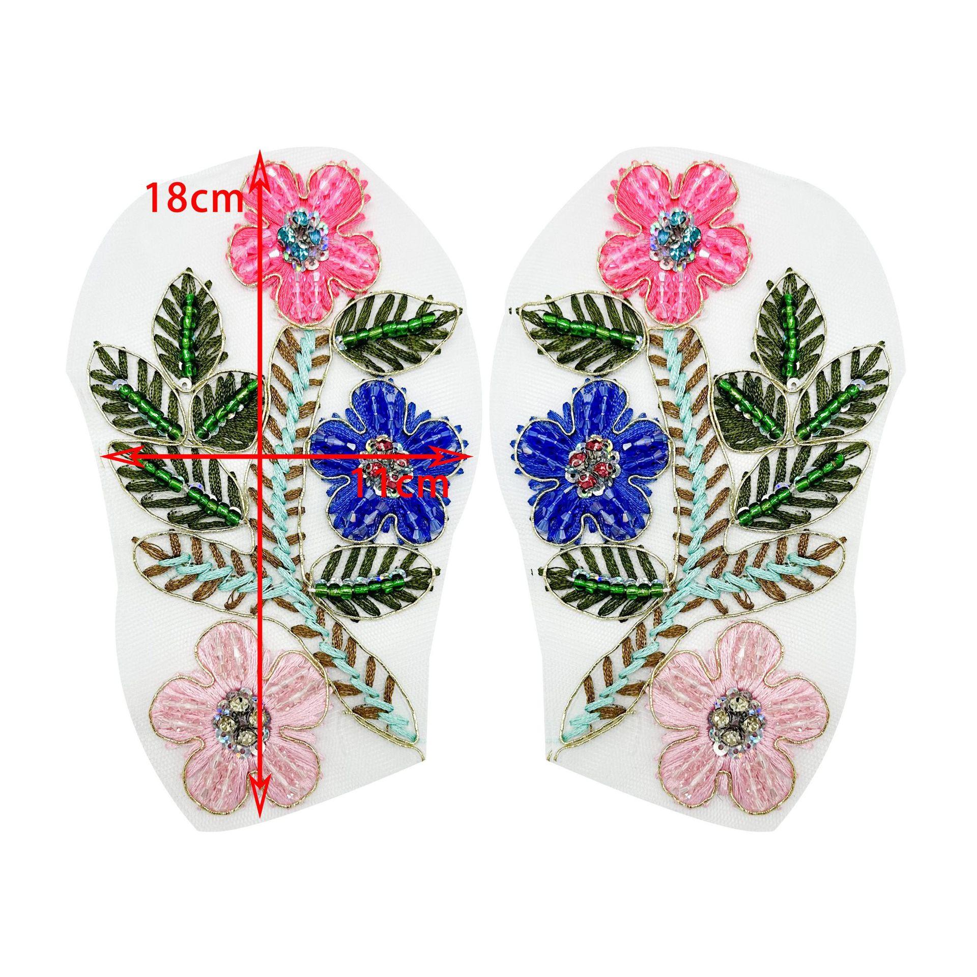 

Handmade Crystal Bead Diamond Pair Flower Color Cloth Sticker Decorative Clothing Diy Accessories F150 seam crystal pair