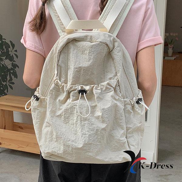 String Pocket Daily Bag Nylon Washed Waterproof Carry-All Backpack