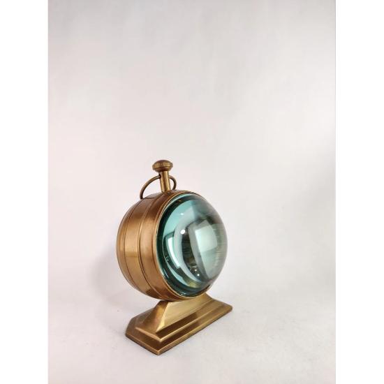 Vintage Look Brass Table Clock 3" Dia .Office Decor , Study Table Decor Gifting Nautical Clock, Boat Decor