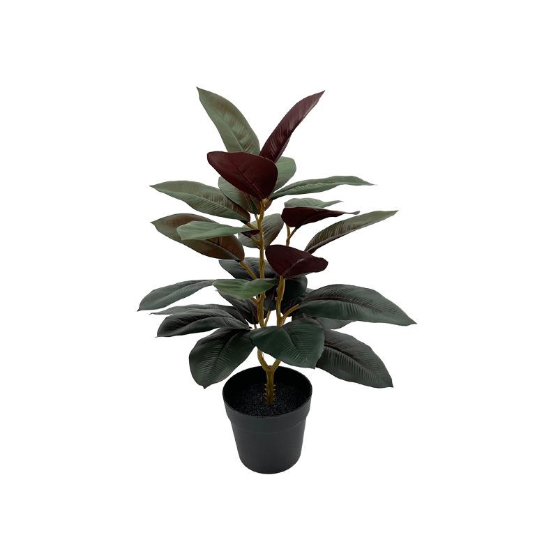 High-End Artificial Rubber Tree in Pot for Home, Living Room, or Garden Decor