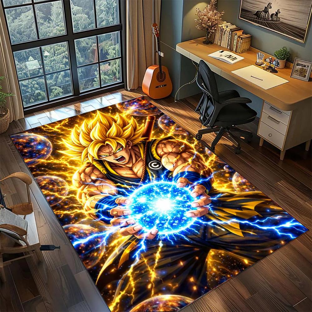 Goku Washable Interior Carpet Rug, Non Slip Large Area Floor Mat Bedroom Gamer Room Decor.-TING