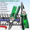 8-in-1 Multi-Function Wire Cutters With Wire Stripping Nose Pliers For Effortless Wire Stripping And Electrical Testing Too E6S1