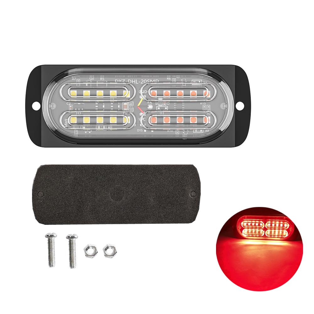 1Pc Car Strobe Lights 20 SMD Flashing Warning Light LED LAMP Car LED Lamp Emergency Waterproof Light Universal Car Accessories