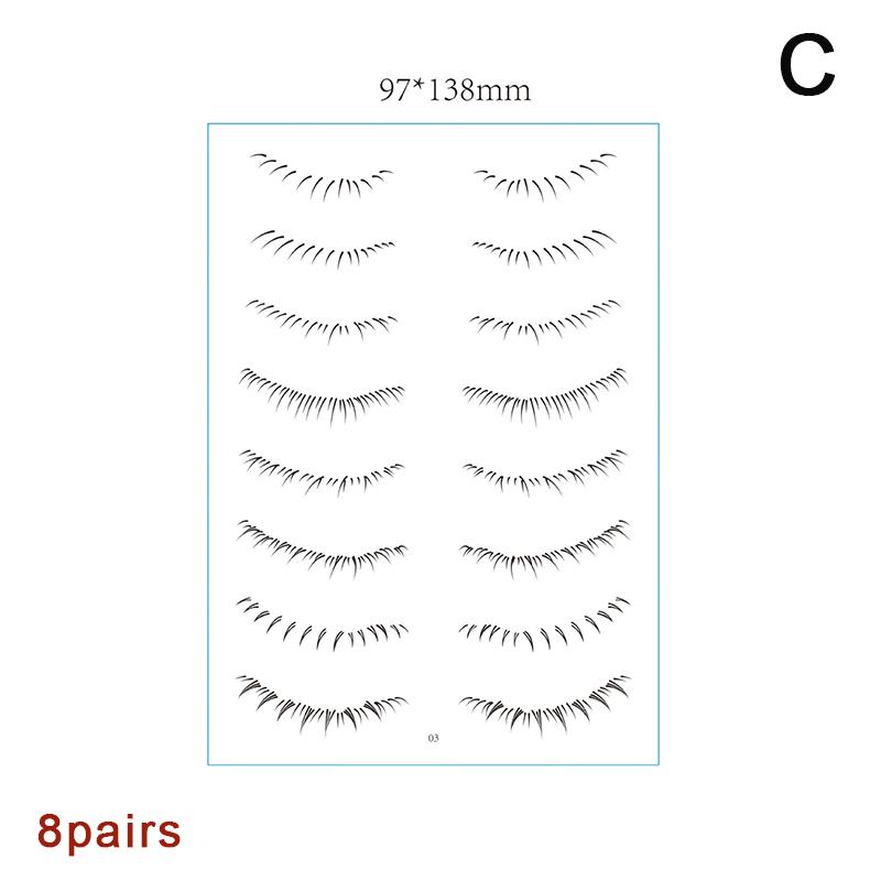 Tetovací náplast na spodní řasy Plochý make-up Tool Zvětšete své oči Symetrické řasy Jednorázová tetovací nálepka Beauty Tool