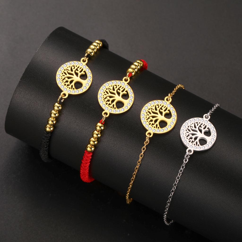 Couple Bracelets Simple Design Korean Hip Hop Diamond Tree Charm Hand Jewelry