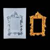 4Pcs Baroque Photo Frame Fondant Molds Vintage Embossed Design Silicone Frame Molds Soft Solid Color Air Dry Clay Molds