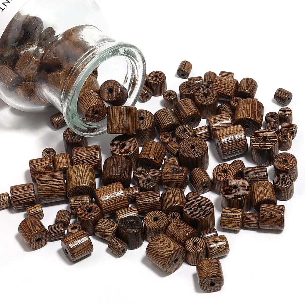 20-100Pcs Natural Cylindrical Wood Beads For Bracelets Making Spacer Round Wooden Beads DIY Handmade Necklace Charm Accessories