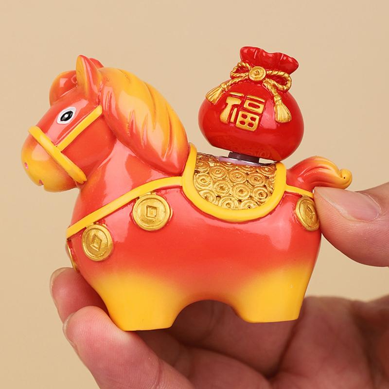 Zodiac Horse Ornaments Handcrafted Year Of The Horse Resin Cartoon Horse Statue Diy Craft