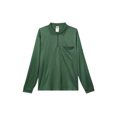 Unifarben Buchstaben-Logo Print Tasche Half-Zip Pullover Langarm T-Shirt Herren Oberteile Grün FB7382-323