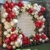Red White Balloon Garland Dark Red Double Stuffed Balloons Arch Kit Set For Birthday Mothers Day Valentine Engagement Anniversary Bridal Shower Party