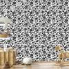 Wallpaper Black and White Flowers Gray and Graphite for Living Room and Bedroom 50x1000