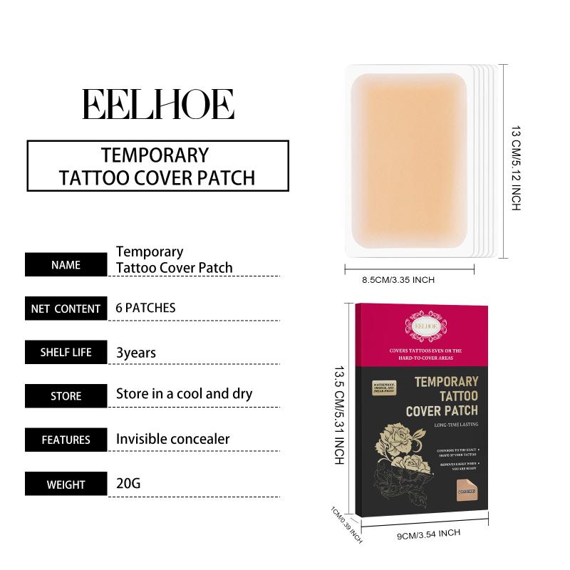 6Pcs Waterproof Tattoo Film Ultra Thin Patch Tattoo  Cover Tapes Concealing Acne Tattoo Up Compression Accessories Flaw