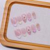 10pcs 3D Emboss Flower Press On Nails Summer Shell Sea Nail Art Cute Pearl Handmade False Nails French Short Almond Fake Nails