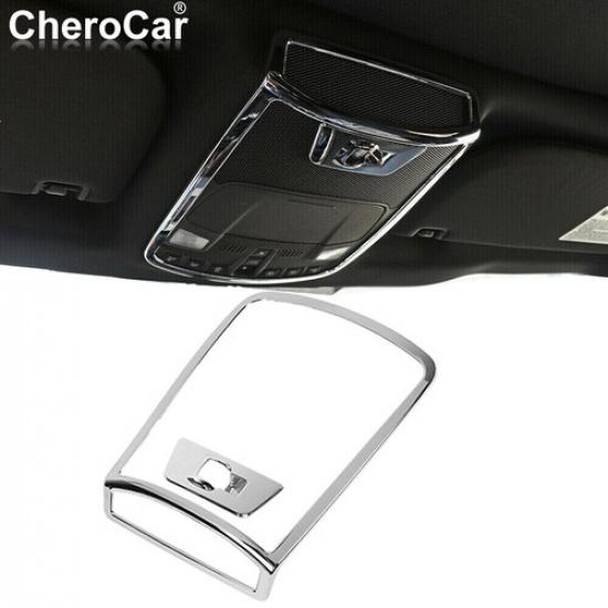 Chrome Front Roof Reading Light Lamp Frame Trim Cover Bezel For Ford F150 2015+
