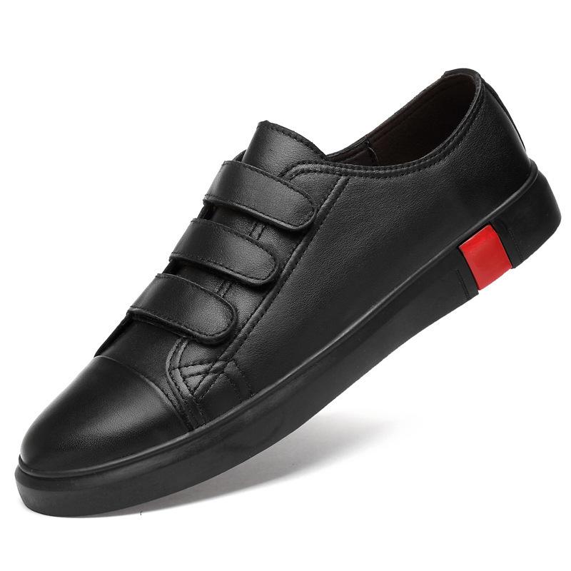 Fashion Men'S Shoes Large Size Casual Shoes 46 White Board Shoes Men'S Velcro Leather Shoes Men'S Men'S Loafers
