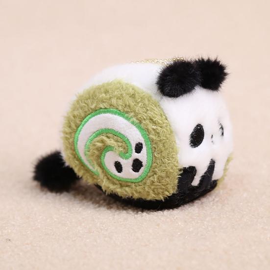Plush Animal Cake Toy with Ball Chain Stuffed Tiger Chocolate Rabbit Strawberry Fox Cat Cake Roll Keychain Pendant Bag Charm Hanging Decor