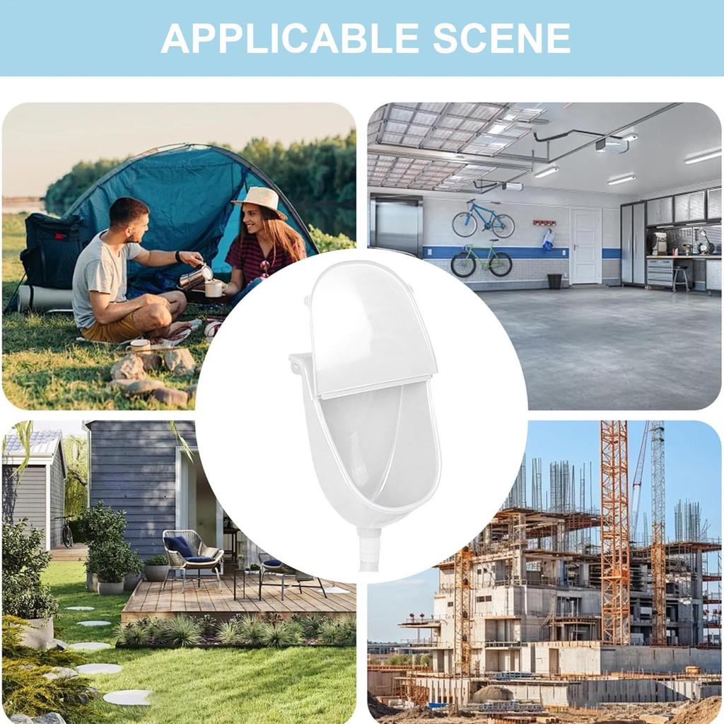 Wall Urinal For Men Garage Wall Mounted Washout Urinal Spill Proof Flushing Urine Diverter With Hose Bathroom Toilet For Home