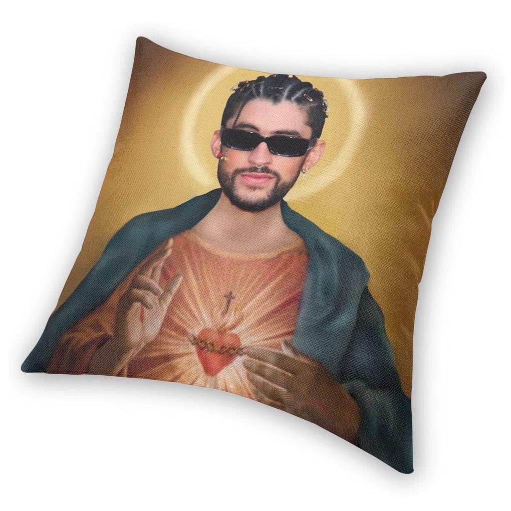 Povlak na polštář Svatý Bad Bunny Měkký polyesterový potah na polštář Dekorativní povlak na polštář Domácí Drop Shipping 45X45cm