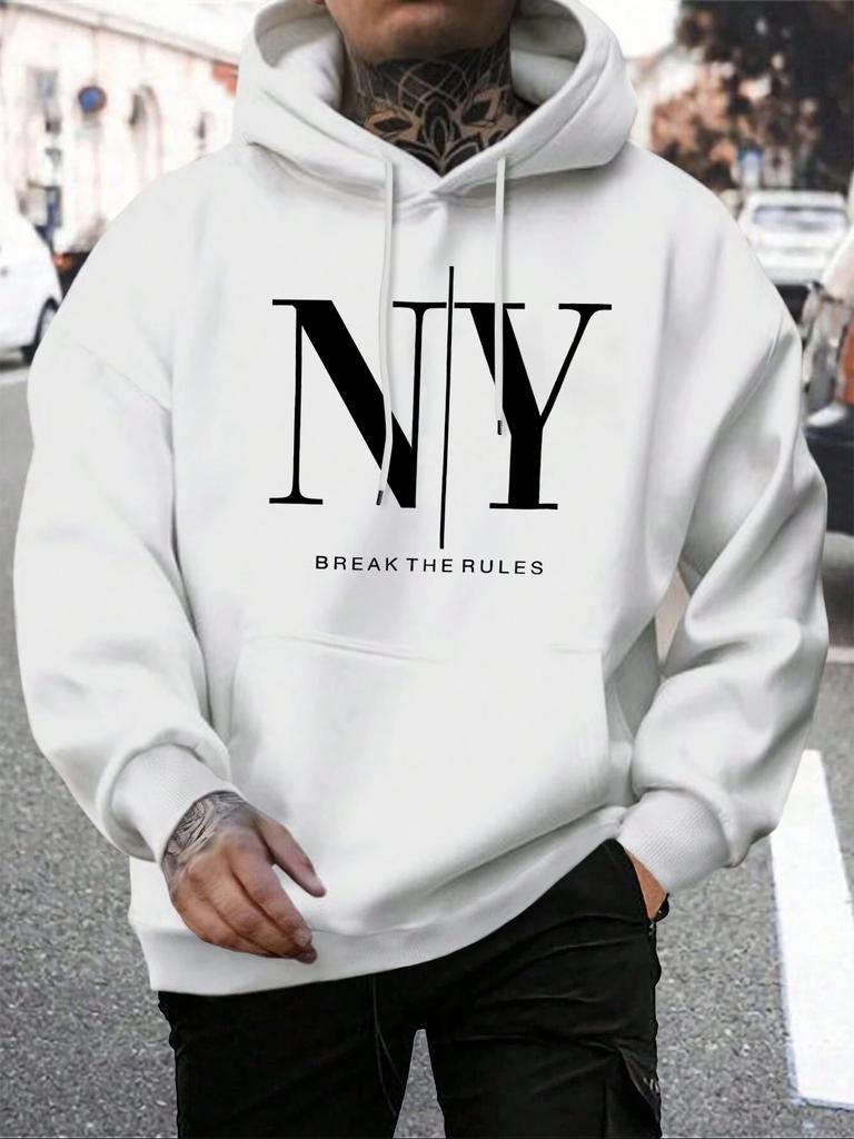 Break The Rules Yes No Design Men Hoody Loose All-Match Hoodies Casual Man Fleece Hoodie Pocket Multicolor Male Pullover