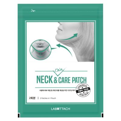 Wooshin Labottach Neck & Chin Care Patch – Hydrogel Mask with Collagen for Neck and Chin Care, 2 Pcs.