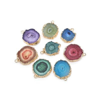 1Pc Energy Natural Stone Agate Pendant Charms for DIY Women's Men's Necklace Keychains Creative Hanging Decorative Accessories, Jewelry Making Crafts
