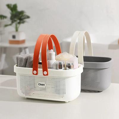 Panier de rangement nordique avec poignée Boîte de rangement pour cosmétiques Panier de bain pour salle de bain Panier de rangement domestique Maquillage Cuisine Grand récipient de rangement